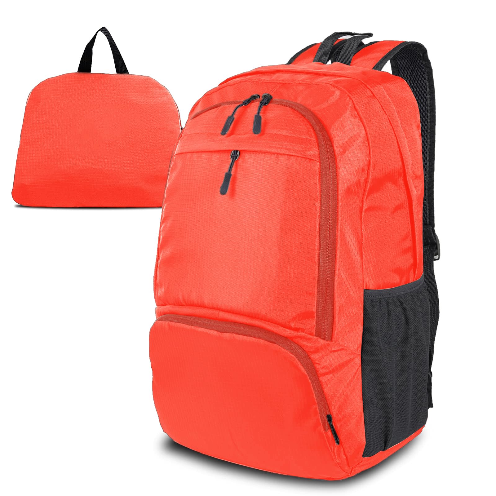 Dewellyoo Lightweight Foldable Packable Rucksack Waterproof Breathable Daypack For Outdoor Camping Hiking Travel School Backpack Women Men Kids (Orange)