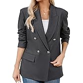 Women's Oversized Blazer Jacket - Double Breasted Professional Business Suit with Pockets for Work Office Casual Outfits