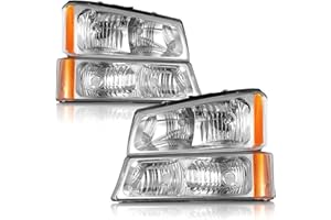 WEELMOTO Headlights Compatible with 2003-2007 Chevy Silverado 1500/2500/3500/1500HD/2500HD, For 03 04 2005 2006 Chevy Avalanc