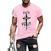 PNORATM Christian Shirt Mens:The Way The Truth The Life Letter Printed Tshirt Jesus Faith Crew Neck Short Sleeve Top