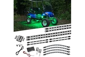 LEDGlow 12pc Million Color LED 4-Seater Golf Cart Underglow Accent Neon Lighting Kit with Wheel Well & Interior Lights for EZGO Yamaha Club Car - Fits 12-Volt Battery - Water Resistant