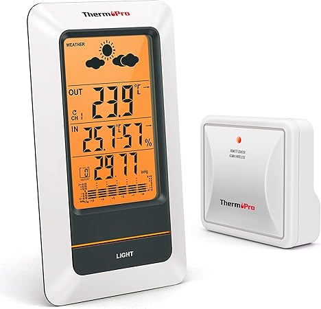 Thermopro Tp67 Station Meteo Sans Fil Thermometre Interieur Exterieur Rechargeable Hygrometre Barometre Numerique Indicateur D Humidite Et De Temperature Resistant Au Froid Et Etanche Portee De 60m Amazon Fr Jardin