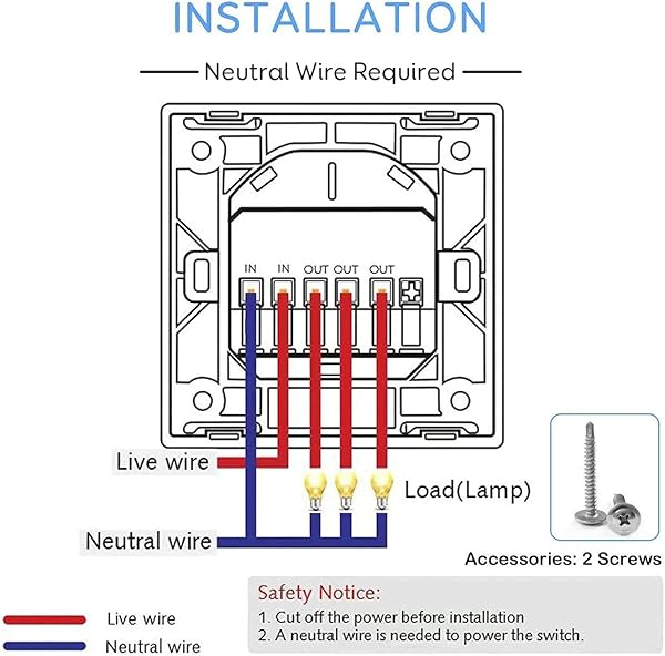 Interruptor Luz WiFi Maxcio Interruptor Inteligente 1 Gang Compatible con Alexa y Google Home Control de APP y Funcin de Temporizador Neutral Requerido