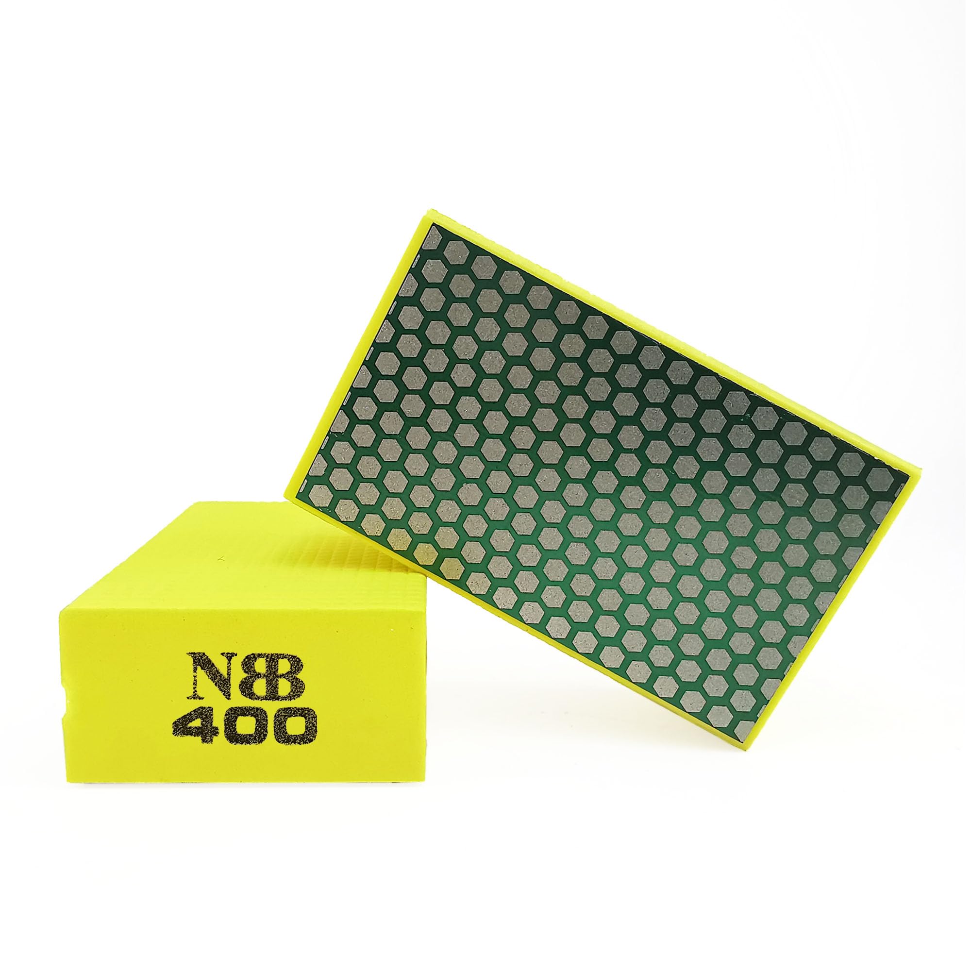 NBB Diamond Sanding/Polishing Pad Diamond Hand Buffing Pad Sanding Block with Foam Sponge Backing for Buffing and Grinding Sharp Edges and Plane of Granite Marble Stone Glass Ceramic (1, 400#H)