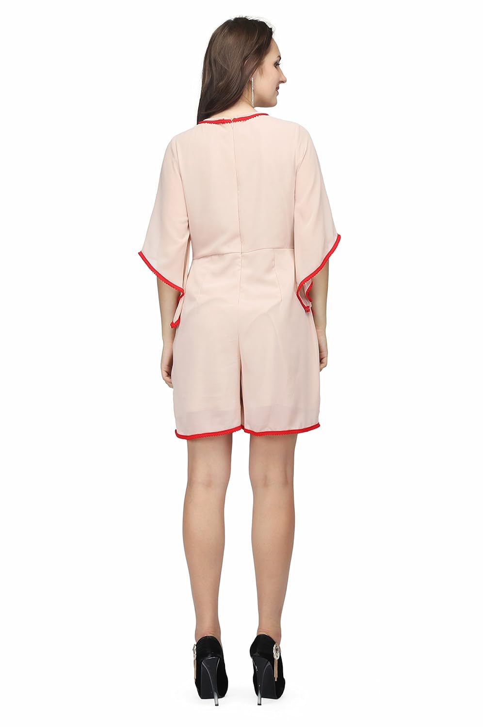 karmic vision georgette 3/4th sleeve women's casual wear jumpsuit