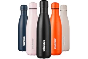 BJPKPK Insulated Water Bottles 17oz Stainless Steel Water bottles,Sports water bottles Keep cold for 24 Hours and hot for 12 Hours,kids water bottles-Midnight black
