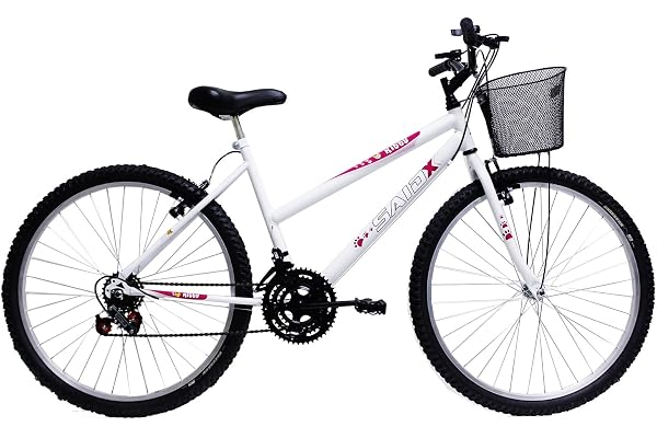 Bicicleta de Passeio Saidx Bike Feminina, Aro 26 de 18 Marchas, Freio V Brake