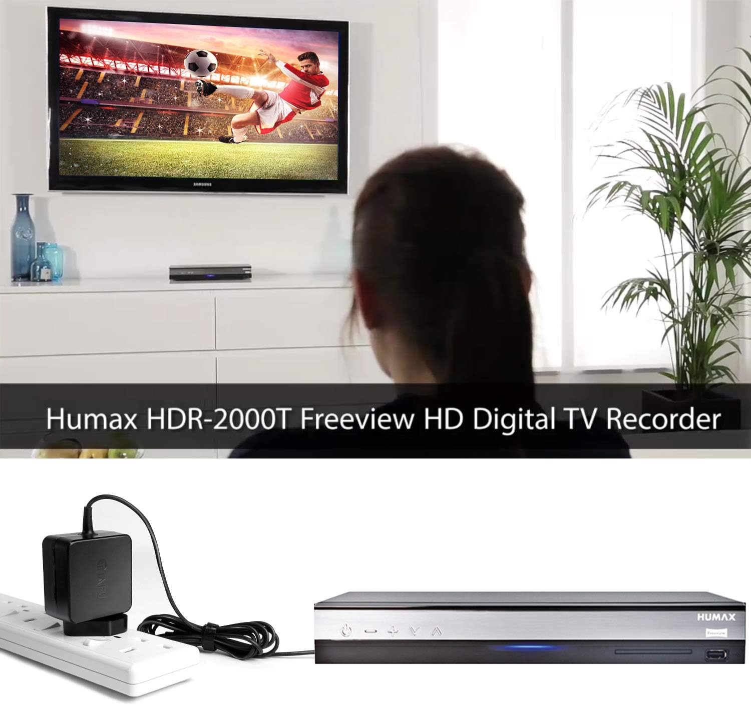 TAIFU 12V Freeview Recorder Charger for Humax HDR-2000T HDR-1800T HDR-1010S HDR-1100S Freeview Box DTR PVR Box Adapter;BT YouView+Humax DTR-T2000 DTR-T2100 DTR-T4000 1TB Box UK Power Supply Cable - Image 5