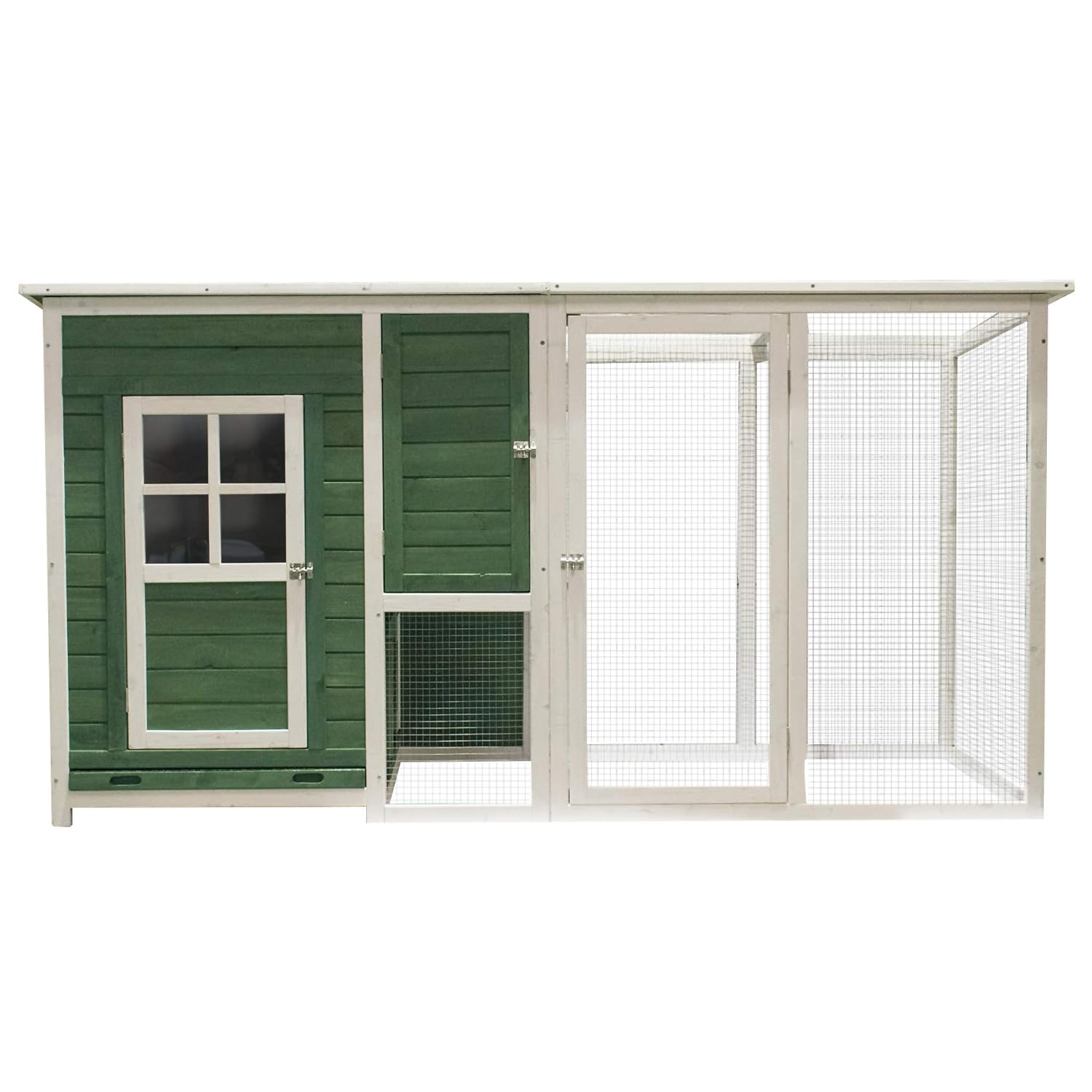 Kct Leon 65ft Chicken Coop Run With Metal Wire Mesh And Perches Included