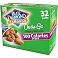 Blue Diamond Almonds Whole Natural Raw Snack Nuts, 100 Calorie Travel Bags, 32 count