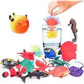 10 Pcs Fish Animal Figure Water Toys, Sea Animal Color Changing Toys | Sea Creatures Toy,for Kids 3 Years and up,Themed Parties,Cake Topper,Kids Easter Basket,Goodie Bag Fillers,Classroom Rewards