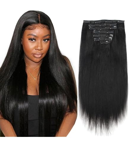 Amazon.com : 120G Clips Ins 8pcs Set, Human Hair Extensions  display picture 1