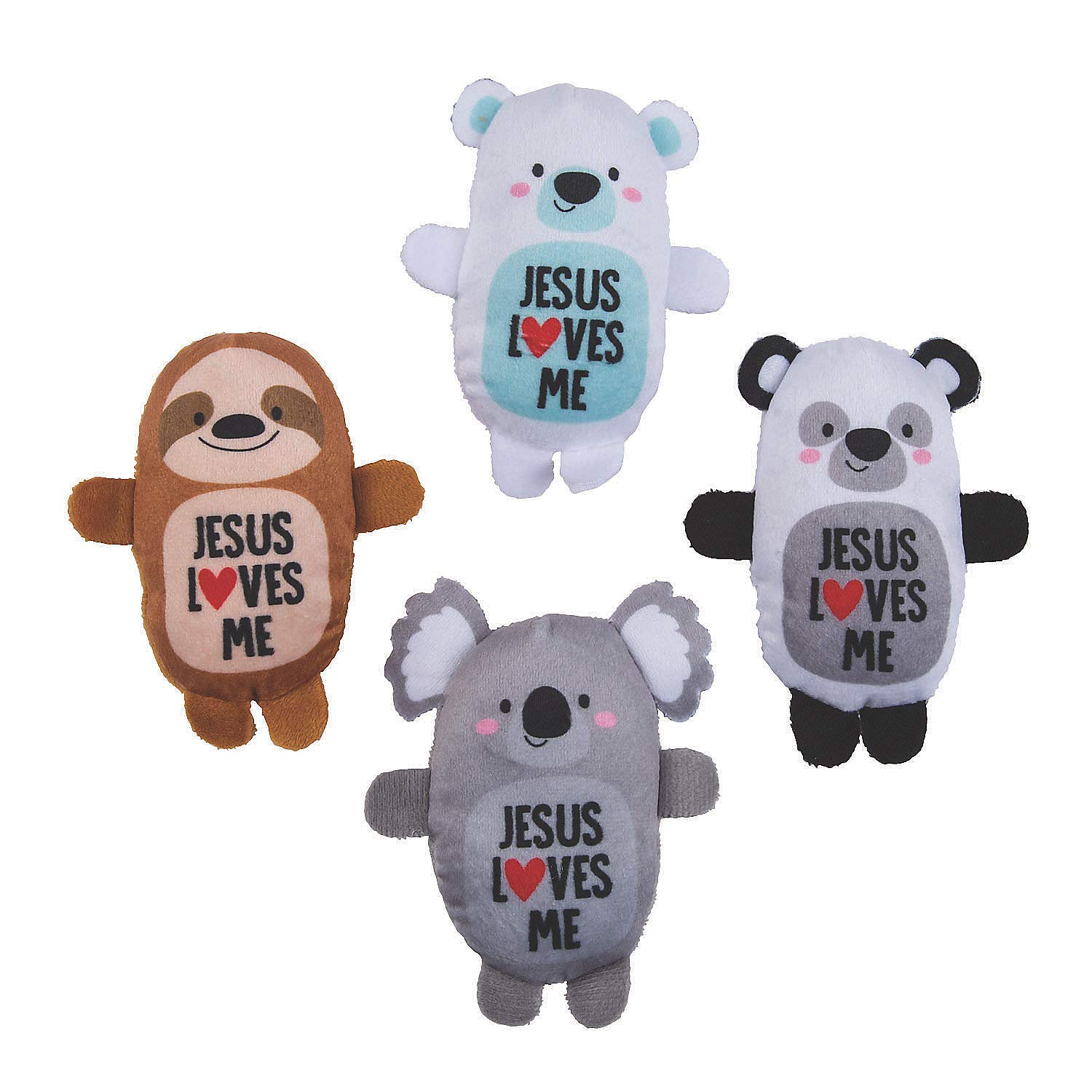 Photo 1 of Fun Express Jesus Loves Me Plush Animal Assortment - Soft Bean Bag Plush Toys for Kids Church Giveaways Sunday Schools & Special Occasions - Adorable Animal Figures Perfect for Teaching - 50 Pieces
