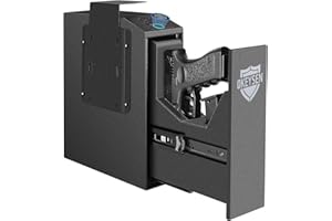 Okeysen Biometric Gun Safe for Handgun Pistol with 0.1S Quick Access Sliding Door,Hand Gun Lock Box for Home Nightstand,Car,Desk,Bedside,Wall with Fingerprint,PIN Code,KEY Access