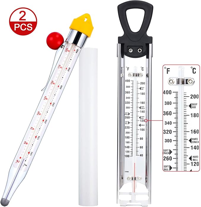 BBTO 2 Pieces Candy Thermometer Stainless Steel Thermometer