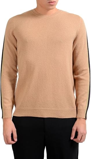 Maloメンズカシミアクルーネックベージュプルオーバーセーター カラー ベージュ セーター 通販 Amazon