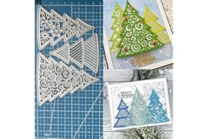 Lapoo Festivals Metal Cutting Die for Scrapbooking - Christmas Cut Stencils for DIY Scrapbook Photo Album Decorative Paper Card, Card Making Supplies, Embossing (A Christmas Tree Set 5.5 x 3.5 in)