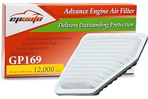 EPAuto GP169 (CA10169) Engine Air Filter, Replacement for Toyota Camry V6, Avalon, RAV4, Matrix, Venza, Corolla XRS, Scion tC, xB, Lexus ES350, Pontiac Vibe 2.4L – Fits Select Models 2005-2016