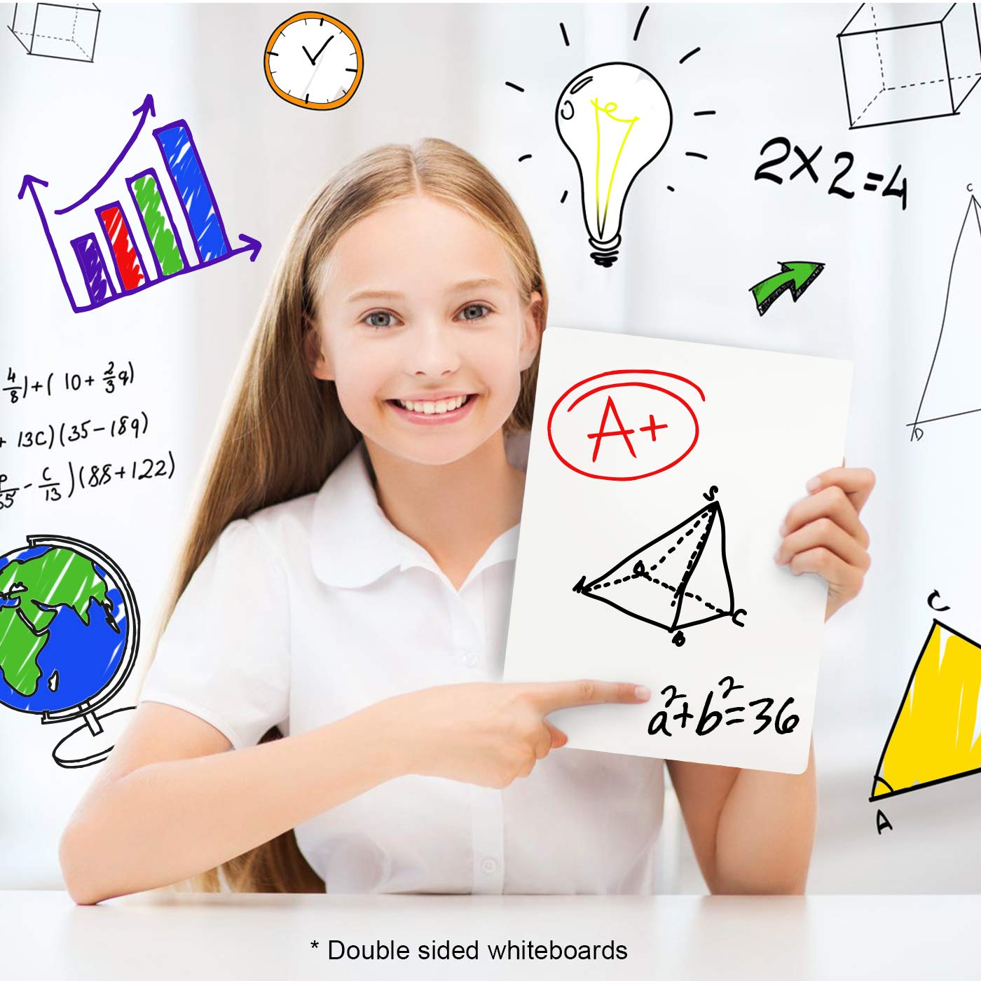 Board Geeks Dry Erase Lapboard 9 x 12 inch Large 6 Pack double-sided Whiteboard - White boards set great for Teachers, Students, Children, Classroom and school supplies for kids: Industrial & Scientific