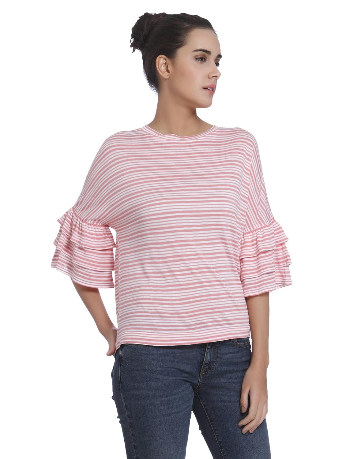vero moda women's striped loose fit t-shirt