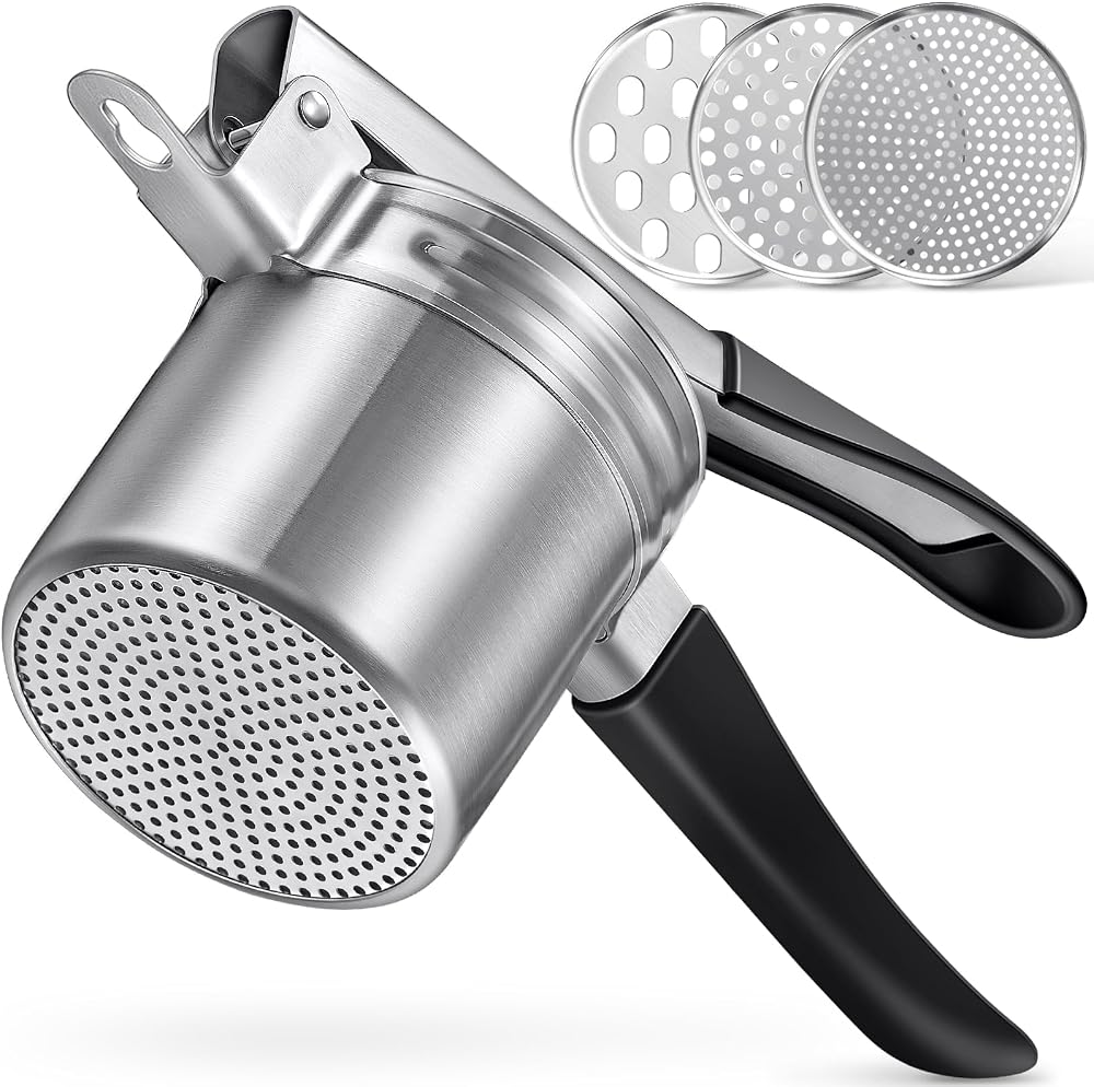 Sopito Potato Ricer 15oz Stainless Steel with 3 Discs Masher Heavy Duty