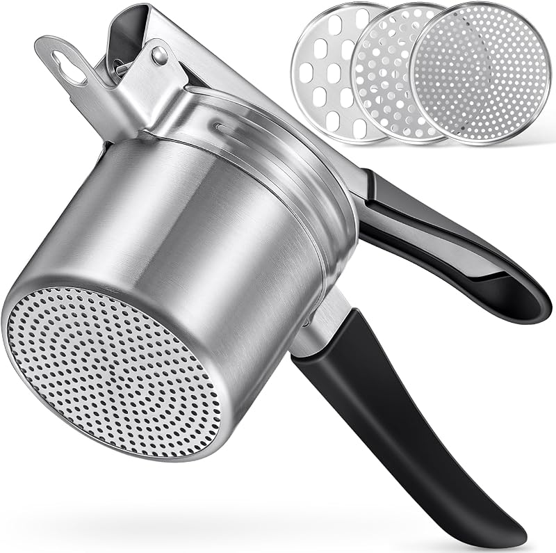 Sopito Potato Ricer 15oz Stainless Steel with 3 Discs Masher Heavy Duty