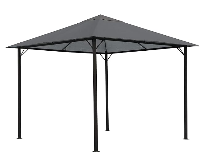 QUICK STAR Metall Garten Pavillon Nizza 3x3m Antik Partyzelt Grau
