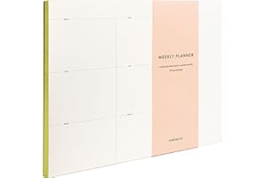 Weekly Planner Pad – A4 Size, 65 Tear-Off Sheets – Undated Minimalist To Do List Notepad for Work, School & Goals – Lime-Edge