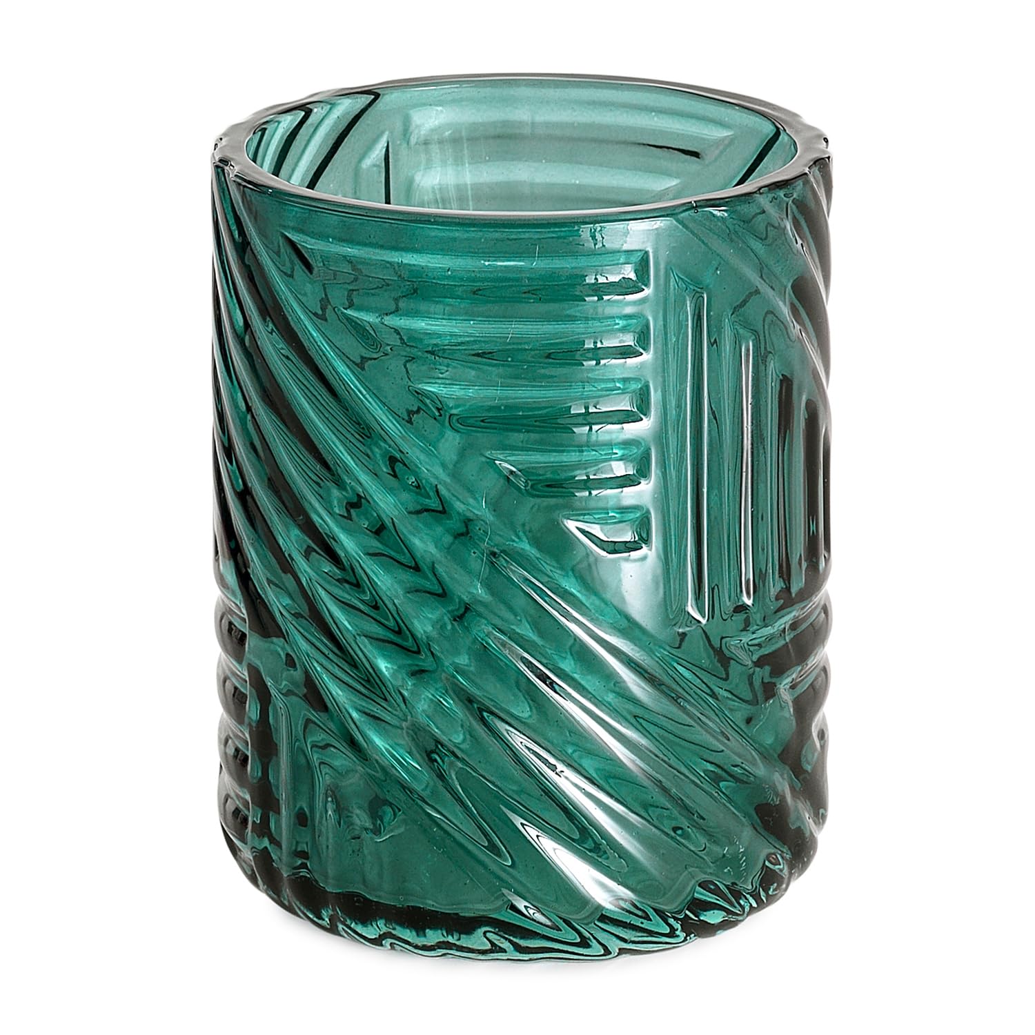 Gedy Corinne Toothbrush Holder, Glass, Green, 7.9 x 7.9 x 9.8 cm
