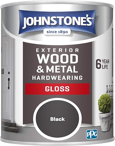 Johnstone's Exterior Hardwearing Gloss Black 750ml Weather Guard 6 Year