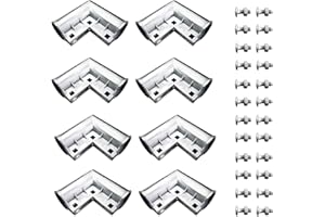 Quantfire Aluminum Chain Link Fence Gate Corner, Gate Elbow for 1-3/8" x 1-3/8" Outdoor Diameter Pipe, Pressed Gate Corner Include Bolts, 8 Packs
