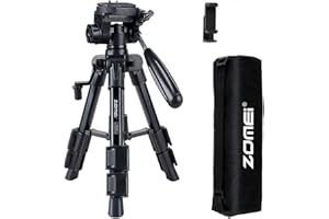 BAIPAK Mini Tripod for Camera,Zomei Travel Table Tripod with 3-Way Pan/Tilt Head 1/4 inches Quick Release Plate and Bag for DSLR Camera Tripod Carrying Bag