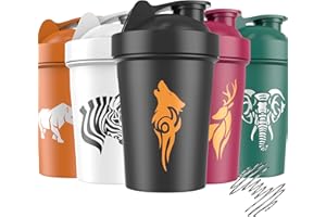 JEELA SPORTS 5 PACK Protein Shaker Bottles for Protein Mixes -20 OZ- Dishwasher Safe Shaker Cups for Protein Shakes - Shaker Cup for Blender Protein Shaker Bottle for Shakes Protein Shake Blender