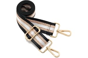 ZOOEASS Wide Shoulder Strap, Guitar Style Adjustable Purse Strap with Gold Buckle Replacement Woven Crossbody Straps for Hand