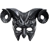 MCJC Devil Goat Horned Mask, Halloween Cosplay Props, Adult Half Face Masquerade Mask, 4 Colors