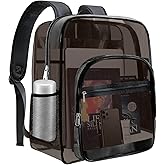 Clear Backpack, Clear Bookbag for School, Waterproof PVC Plastic Material, Reinforced Shoulder Straps Heavy Duty Transparent Backpack, See-Through Schoolbag for Sports,Stadiums,Work, Travel, College