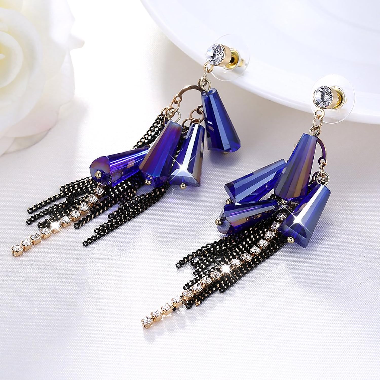 yellow chimes designer fashion tassels earrings for girls and women