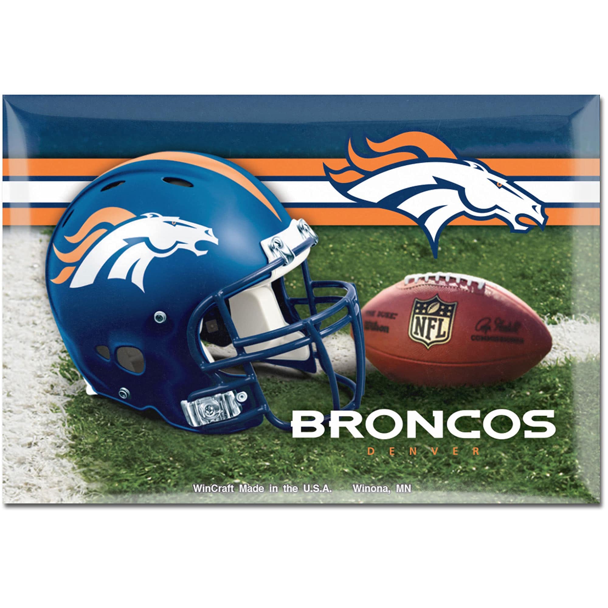 WinCraft NFL Denver Broncos WCR97944901 Round Button (6 Pack), 2"