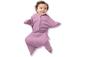 SleepingBaby Zipadee-Zip Transition Swaddle - Cozy Fleece Wearable Blanket with Two-Way Zipper for Baby Sleep - Lavender, Small (4-8 Month)
