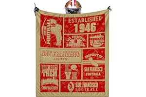 QOLYZANW San Francisco Throw Blanket, American Sport Team Color Blanket, Soft Flannel Gifts for Men Women Fan Rugby Lovers Merch for Sofa Bed Decor, 60X50 in