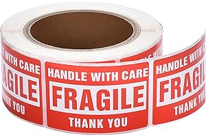 Pacific Mailer 1 Roll 3"x5" Fragile Stickers Handle with Care Warning Packing Shipping Label with Self Adhesive [500 Labels Per Roll]