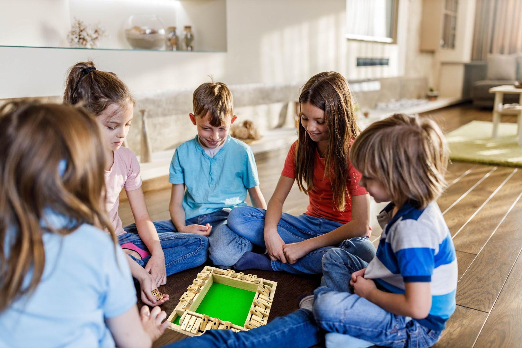 EACHHAHA Shut The Box 4-Spieler,Klappbrett Spiel,Würfelspiel aus Holz,Brettspiel aus Holz,Brettspiele ab 7 8 9 10 + Jahre,Reisespiele,Traditionelle Kneipenspiele 5