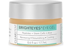 CLEARSTEM - BRIGHTEYES - Eye Gel - Nourishing Eye Cream - Lip Renewal - Cooling Gel - Stem Cells Blend - Peptides, Collagen, Aloe Vera - Gluten Free - Beauty, Self Care, Skin Care - 0.6 fl oz