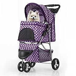 MoNiBloom 3 Wheels Pet Dog Cat Stroller for Small