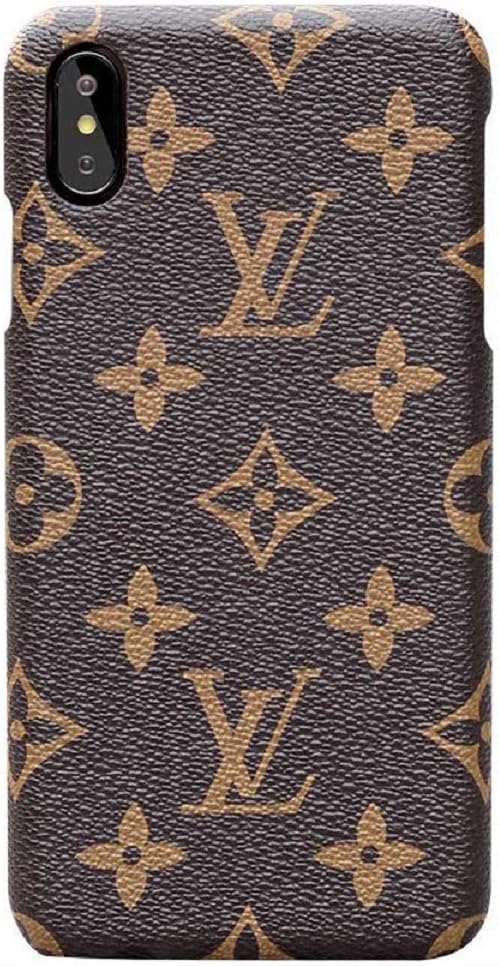 Chenglnn iPhone Xs MAX Case Elegant Luxury PU Leather Monogram Pattern Classic Style Cover Case for Apple iPhone Xs MAX (Large Logo)