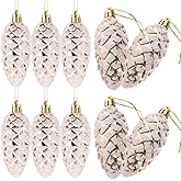 DECHOUS 10Pcs Plastic Pine Cones Ornaments for Christmas Tree Hanging Pendants Shatterproof Christmas Pinecone Baubles for Party Holiday Decorations