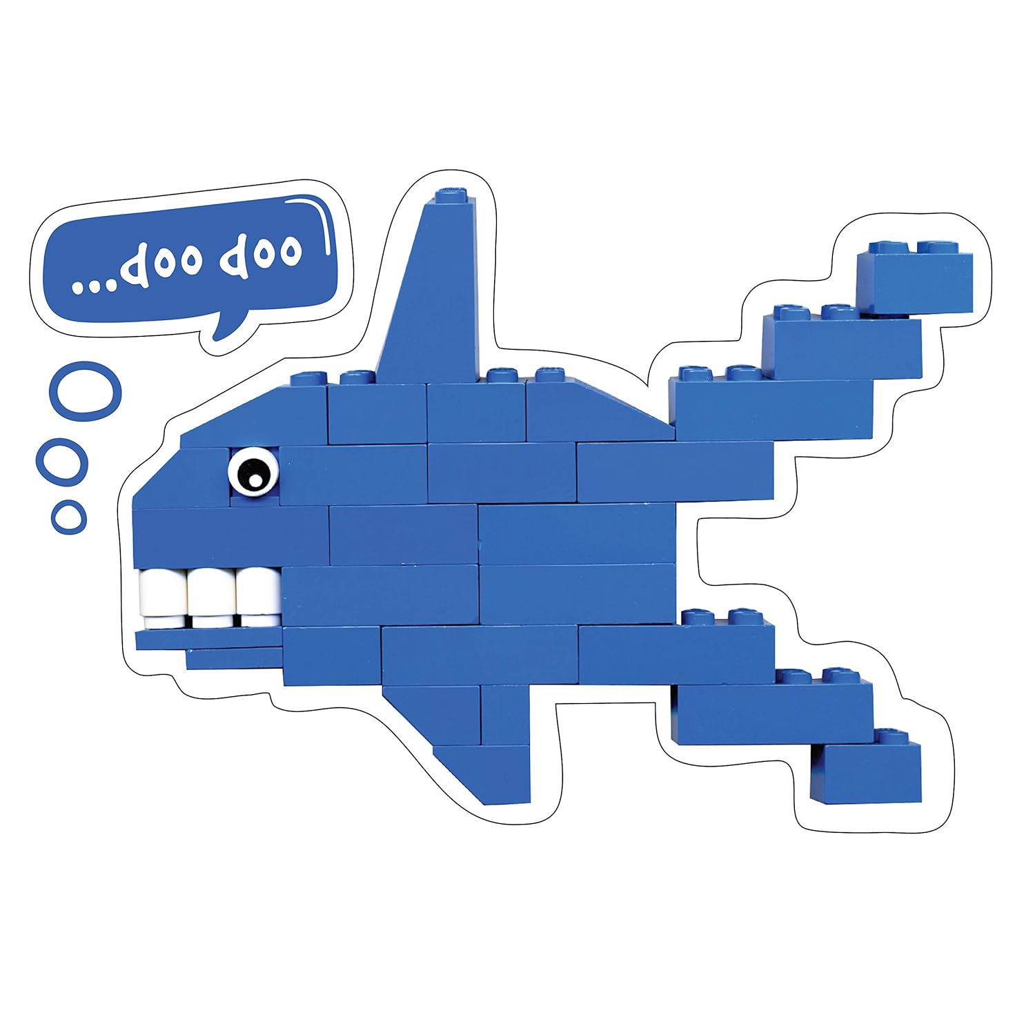 Brick-Built Shark Wall Sticker/Wall Decal