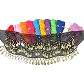 Belly Dance Hip Scarf with Coins Waist Costume Belt For Dancer Dancing 12 packs