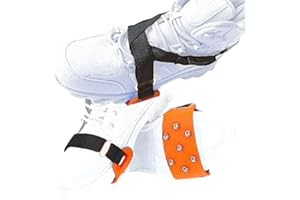 ABODADVENTURES One Fit All Snow Ice Cleats for Women Kids or Men, Quick Slip On Ice Spikes Grippers for Shoes and Boots Sizes 3.5-10.5, Universal Everyday Use Mid-Sole Design with Add-On Buckle Straps