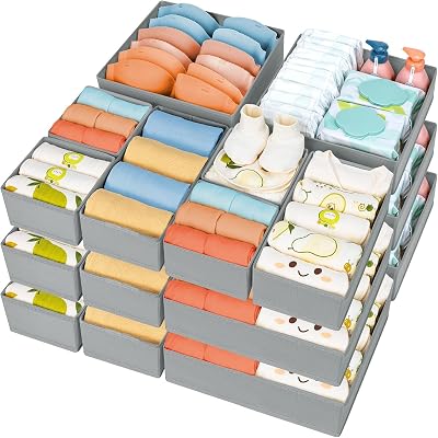 DIMJ Underwear Drawer Organiser Dividers 15 Pack Foldable Non-Woven